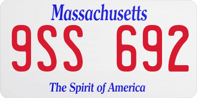 MA license plate 9SS692