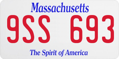 MA license plate 9SS693
