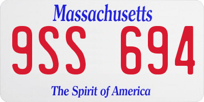 MA license plate 9SS694