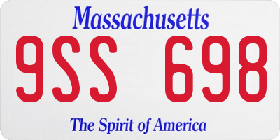 MA license plate 9SS698