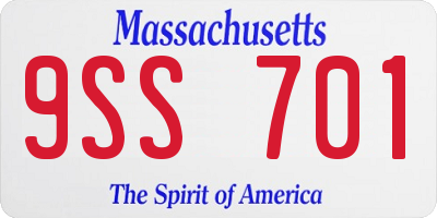 MA license plate 9SS701