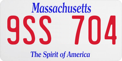 MA license plate 9SS704