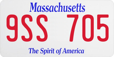 MA license plate 9SS705