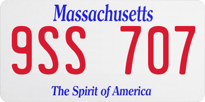 MA license plate 9SS707