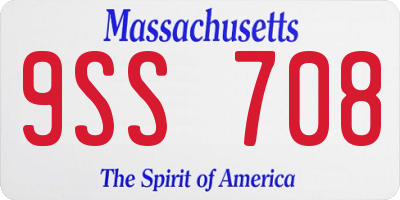 MA license plate 9SS708