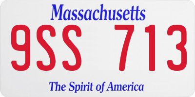 MA license plate 9SS713
