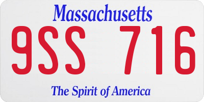 MA license plate 9SS716
