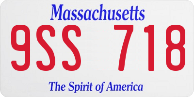 MA license plate 9SS718
