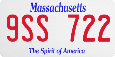 MA license plate 9SS722