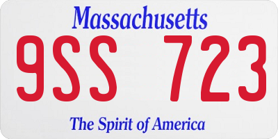 MA license plate 9SS723
