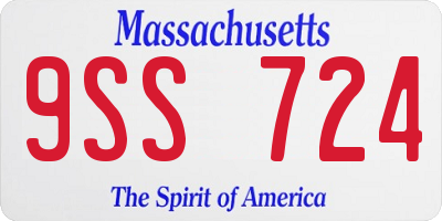 MA license plate 9SS724