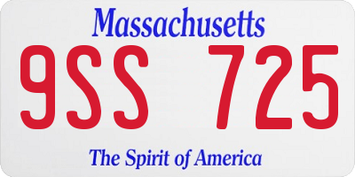 MA license plate 9SS725