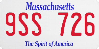 MA license plate 9SS726