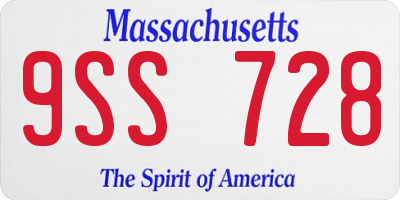 MA license plate 9SS728