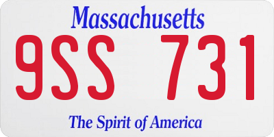 MA license plate 9SS731