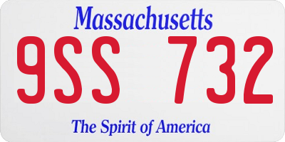 MA license plate 9SS732