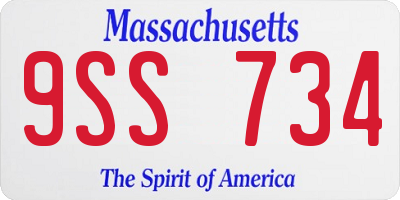 MA license plate 9SS734
