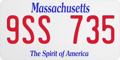 MA license plate 9SS735
