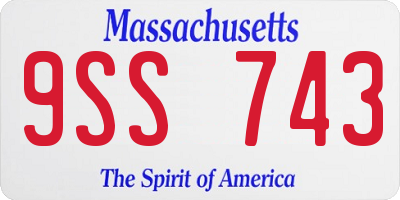 MA license plate 9SS743