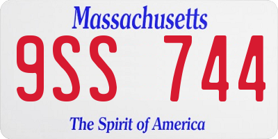 MA license plate 9SS744
