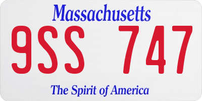 MA license plate 9SS747