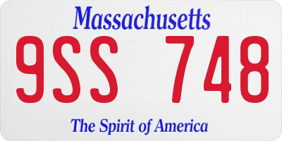 MA license plate 9SS748