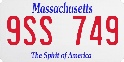 MA license plate 9SS749