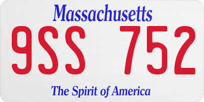 MA license plate 9SS752