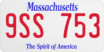 MA license plate 9SS753