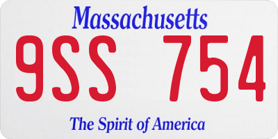 MA license plate 9SS754