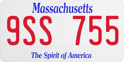 MA license plate 9SS755