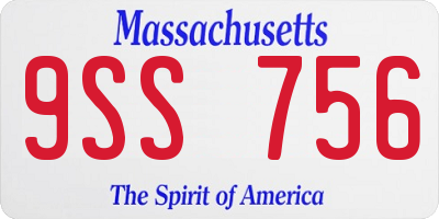 MA license plate 9SS756