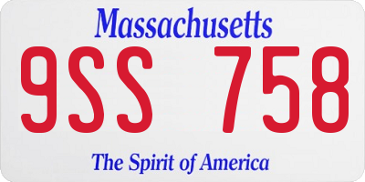 MA license plate 9SS758
