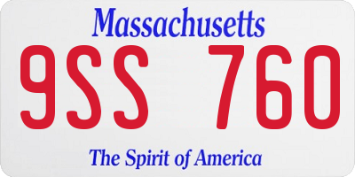 MA license plate 9SS760