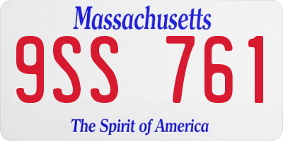 MA license plate 9SS761