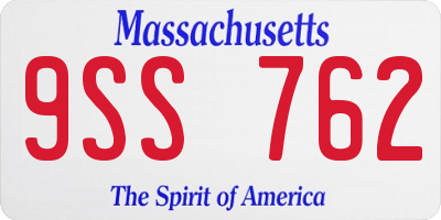 MA license plate 9SS762