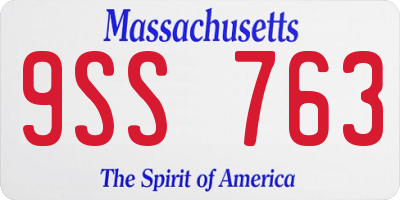 MA license plate 9SS763