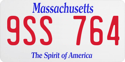 MA license plate 9SS764