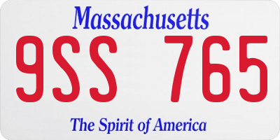 MA license plate 9SS765