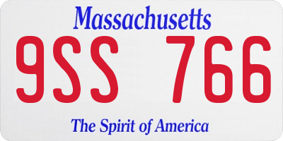 MA license plate 9SS766