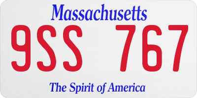 MA license plate 9SS767
