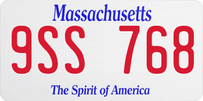 MA license plate 9SS768