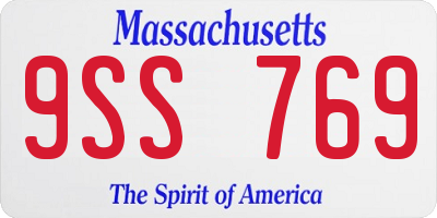 MA license plate 9SS769