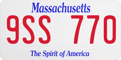 MA license plate 9SS770