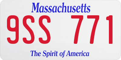 MA license plate 9SS771