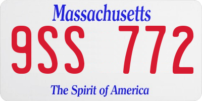 MA license plate 9SS772
