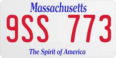 MA license plate 9SS773