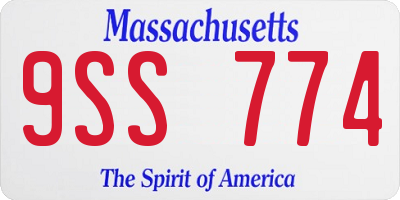 MA license plate 9SS774