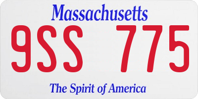 MA license plate 9SS775