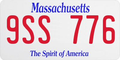 MA license plate 9SS776
